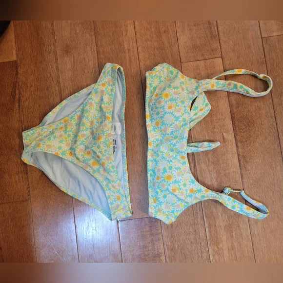 Aerie Floral Bikini Set | Women’s XXS | Daisy Print Swim Set | EUC - Picture 3 of 5